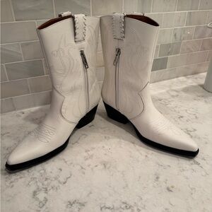 Franco Sarto western white boots NWT